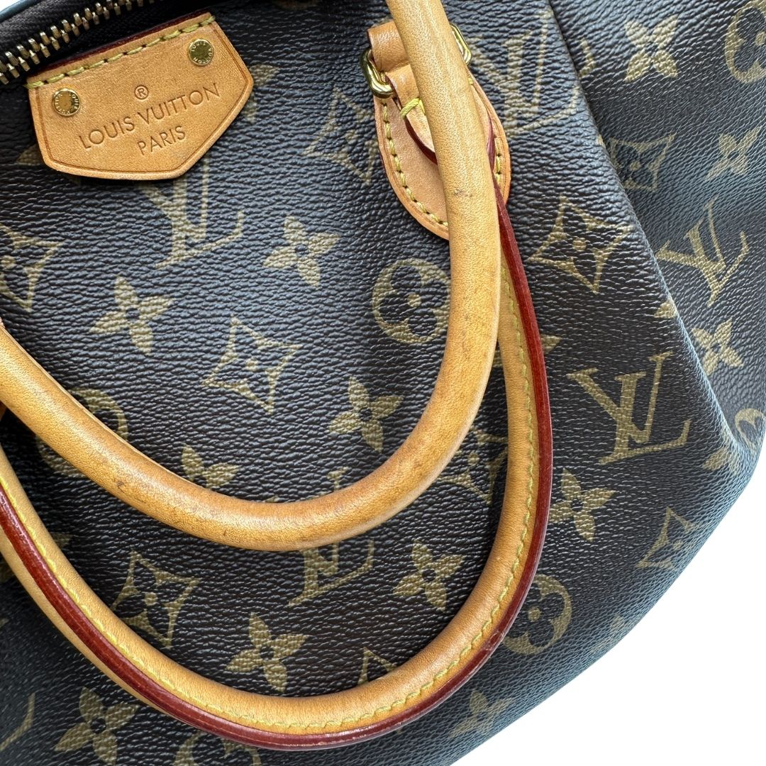 manici  Borsa LV in canvas marrone  