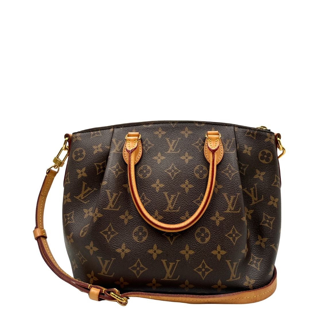 retro  Borsa LV in canvas marrone 