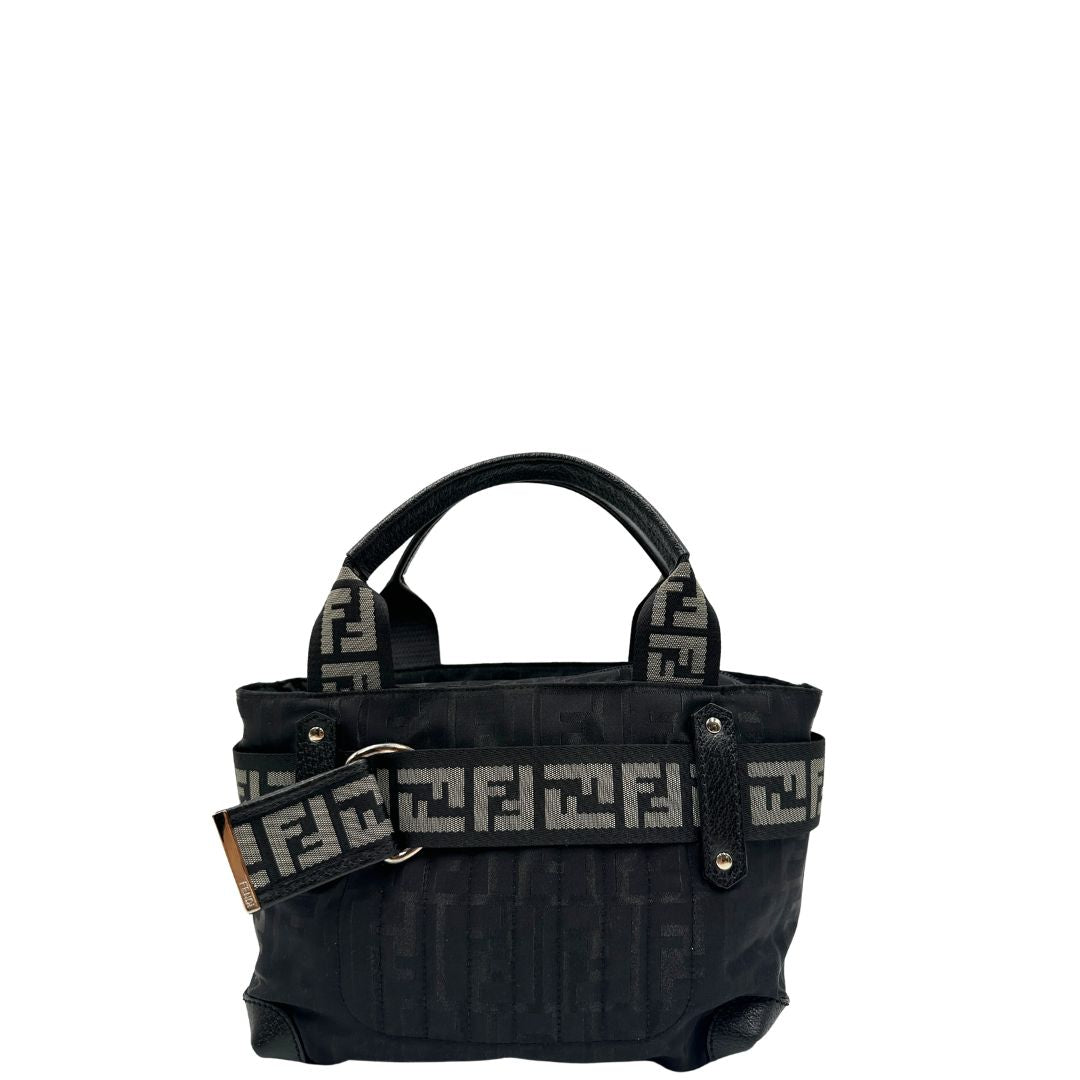 Mini Tote Fendi Zucca nera