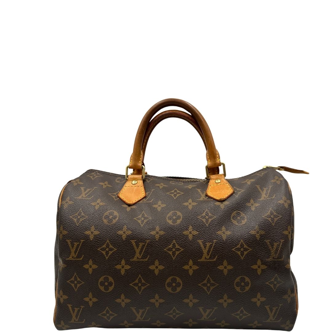 front  Bauletto Speedy 30 LV in canvas marrone monogram 
