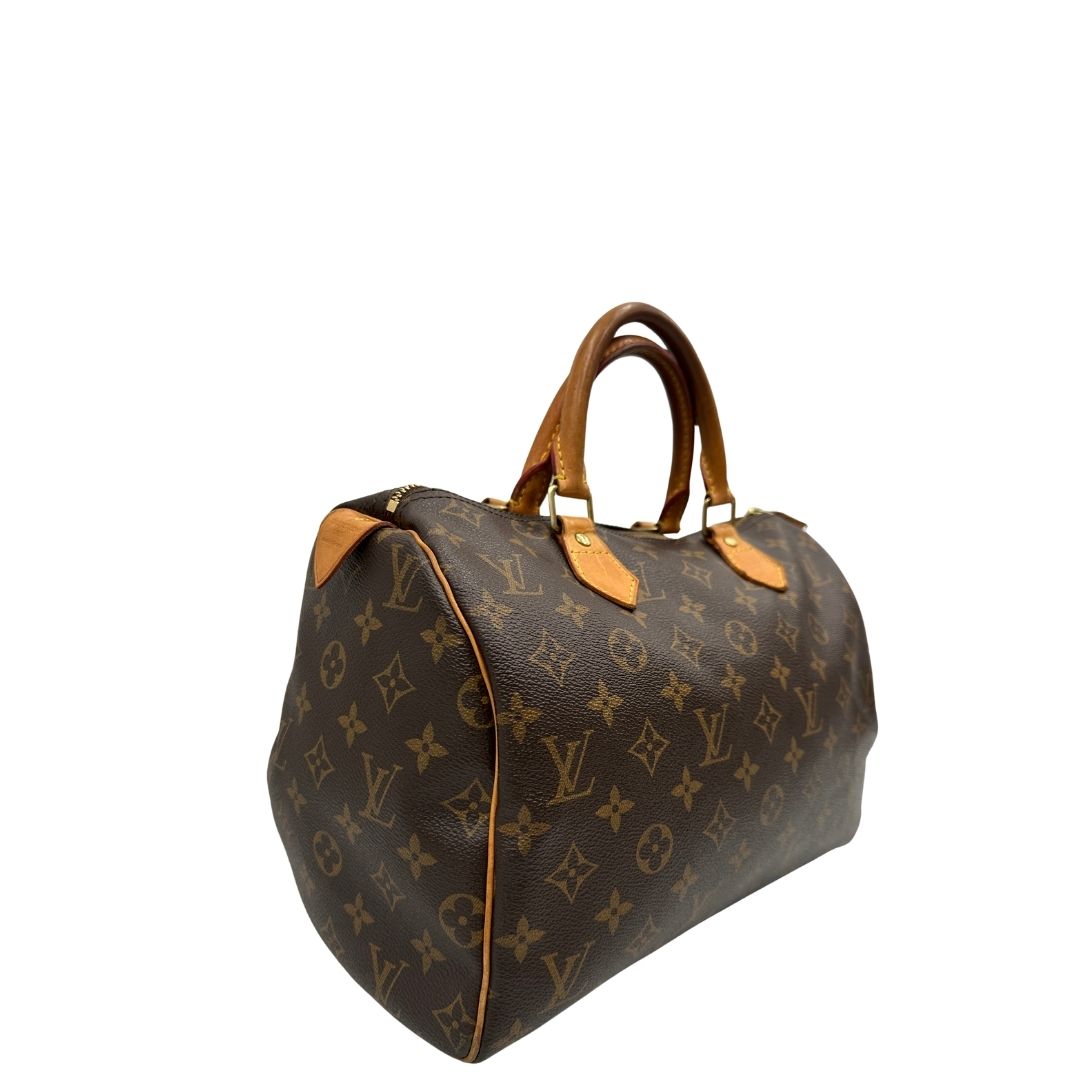 lato  Bauletto Speedy 30 LV in canvas marrone monogram 