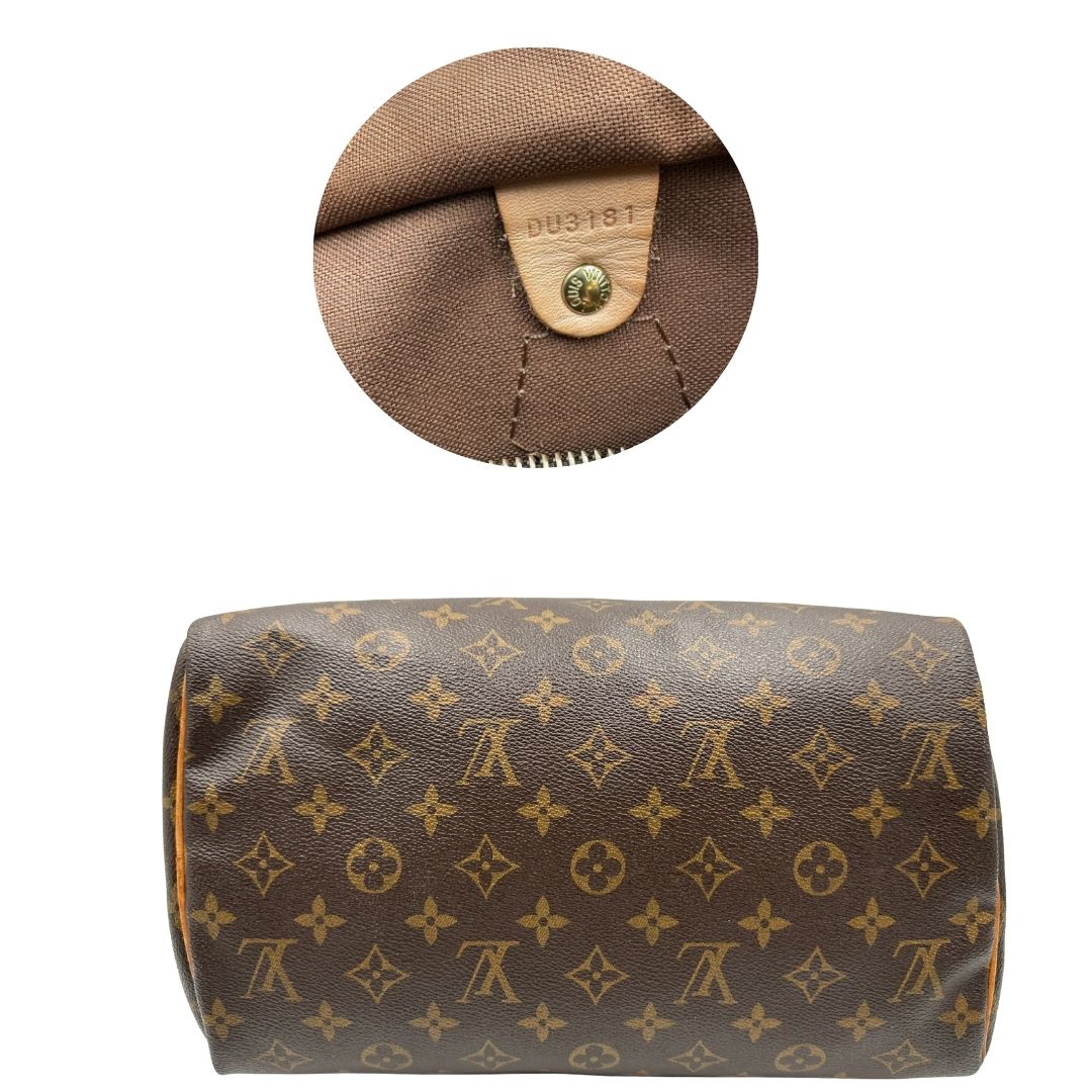 base  Bauletto Speedy 30 LV in canvas marrone monogram 