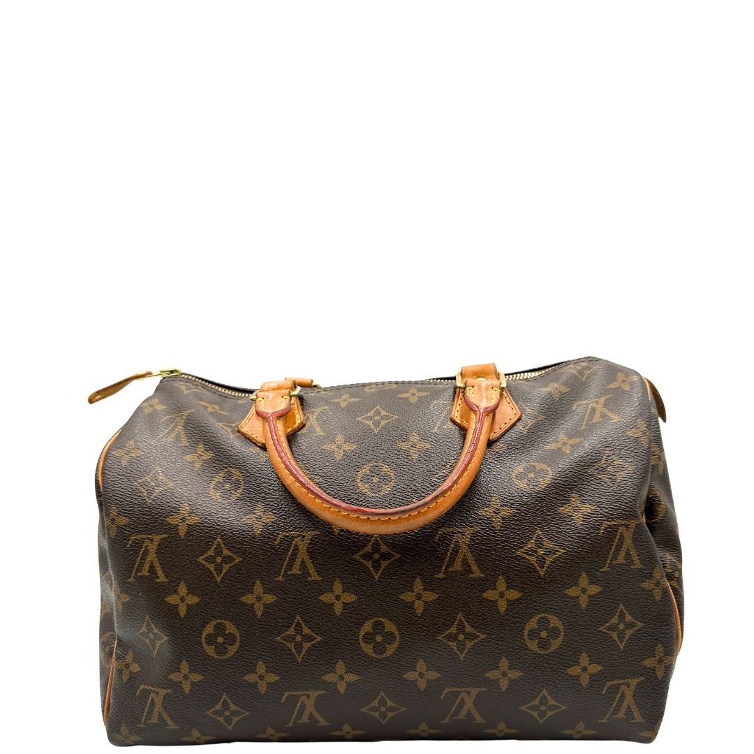 retro  Bauletto Speedy 30 LV in canvas marrone monogram 