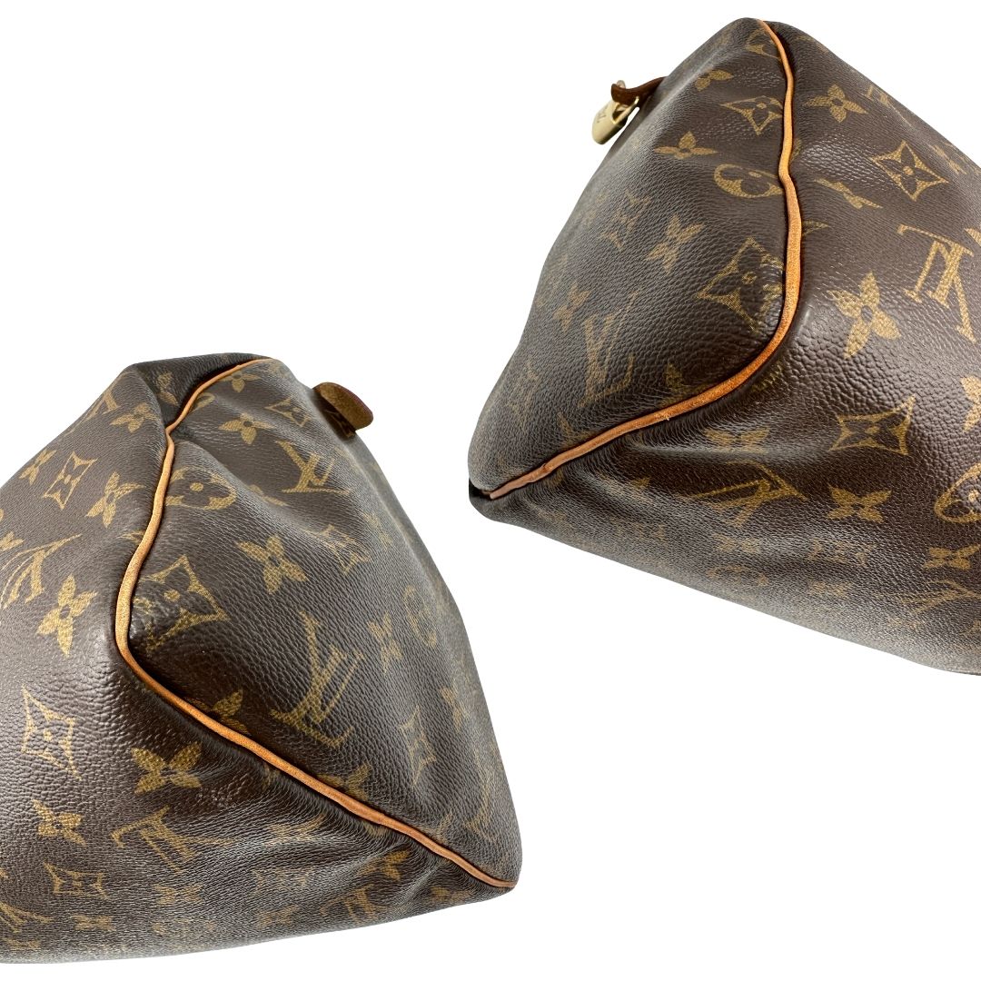 angoli  Bauletto Speedy 30 LV in canvas marrone monogram 