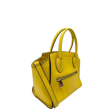 lato Borsa Coccinelle in pelle saffiano gialla 