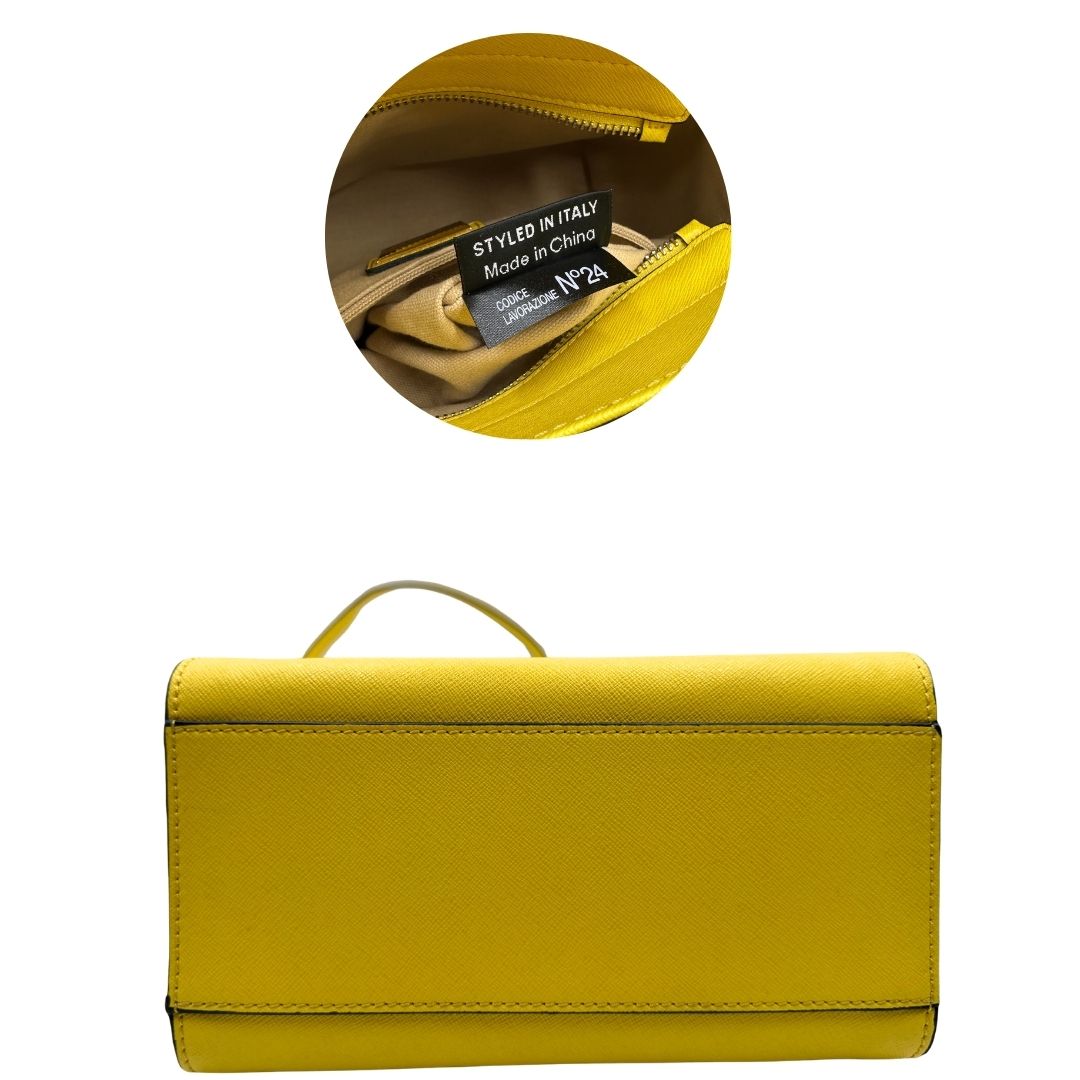 base Borsa Coccinelle in pelle saffiano gialla 