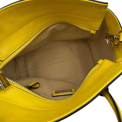 interno Borsa Coccinelle in pelle saffiano gialla 