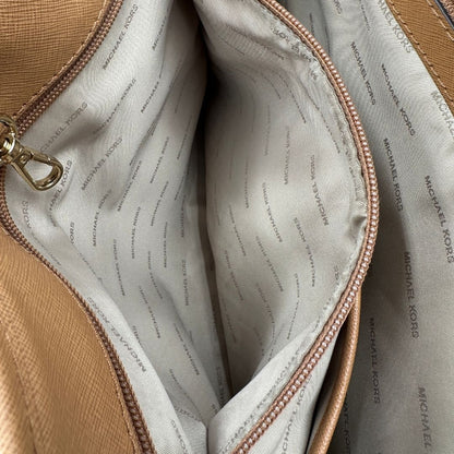 interno Shopper MK in pelle saffiano cammello 