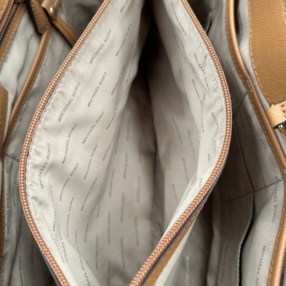 interno Shopper MK in pelle saffiano cammello 
