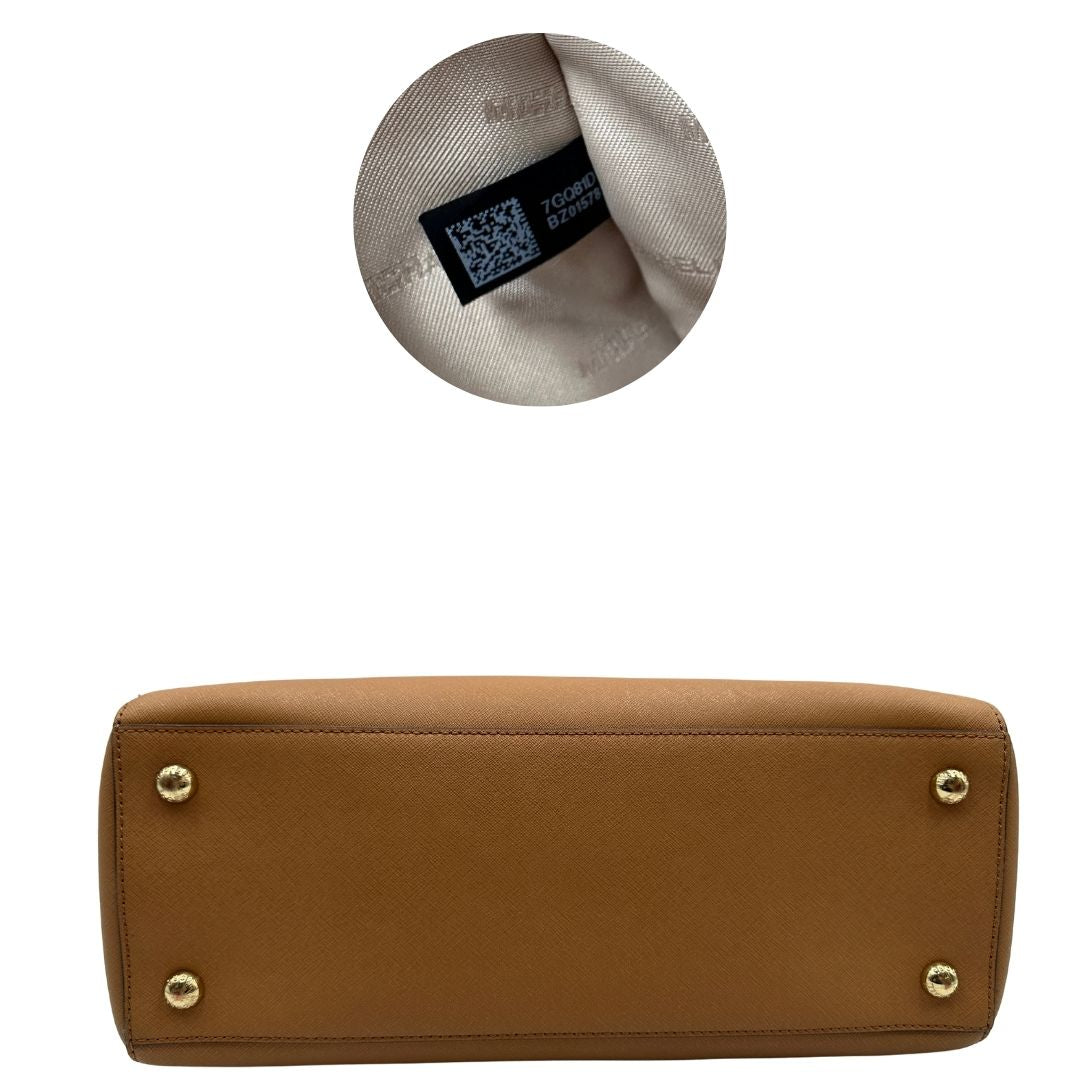 base Shopper MK in pelle saffiano cammello 