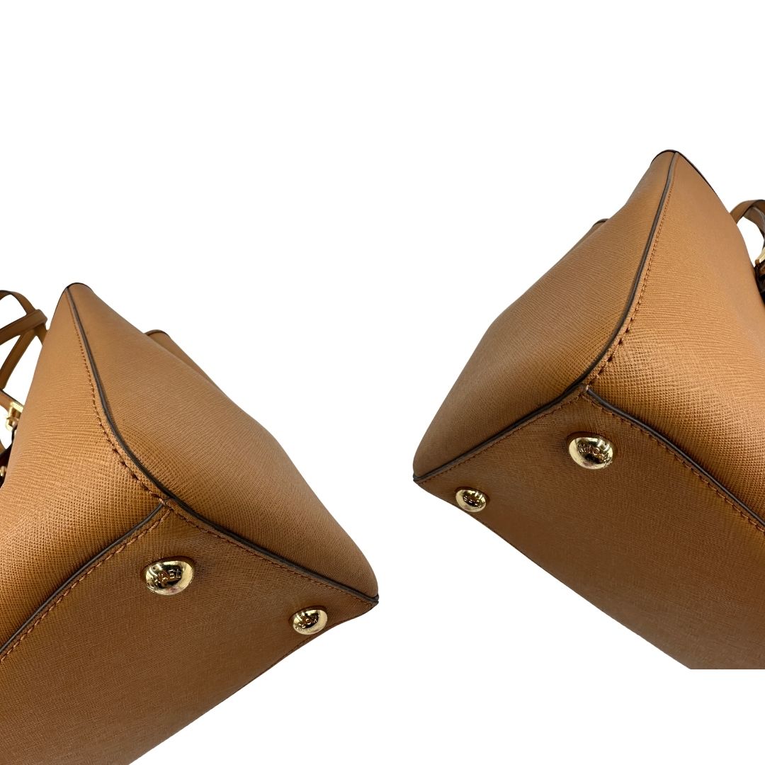 angoli Shopper MK in pelle saffiano cammello 