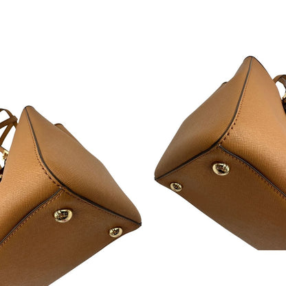 angoli Shopper MK in pelle saffiano cammello 