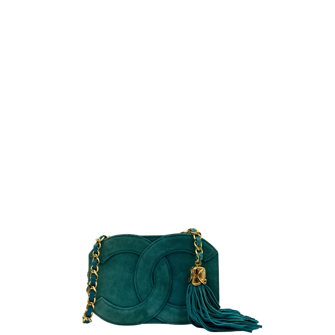 Borsa Chanel Suede Coco Mark Fringe