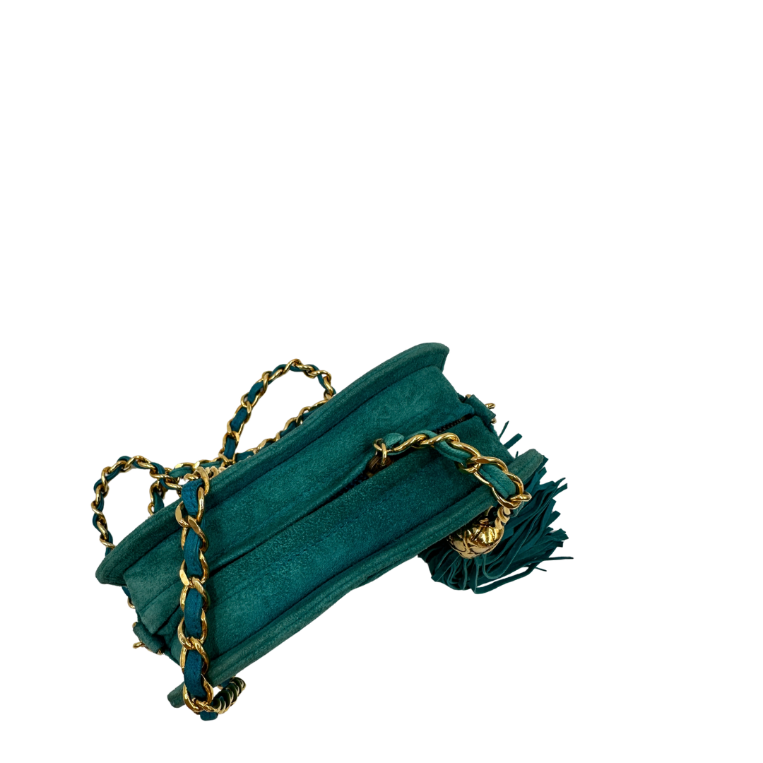 Borsa Chanel Suede Coco Mark Fringe