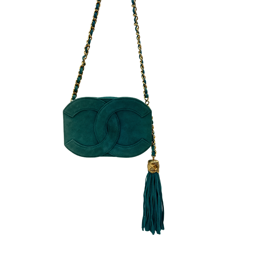 Borsa Chanel Suede Coco Mark Fringe
