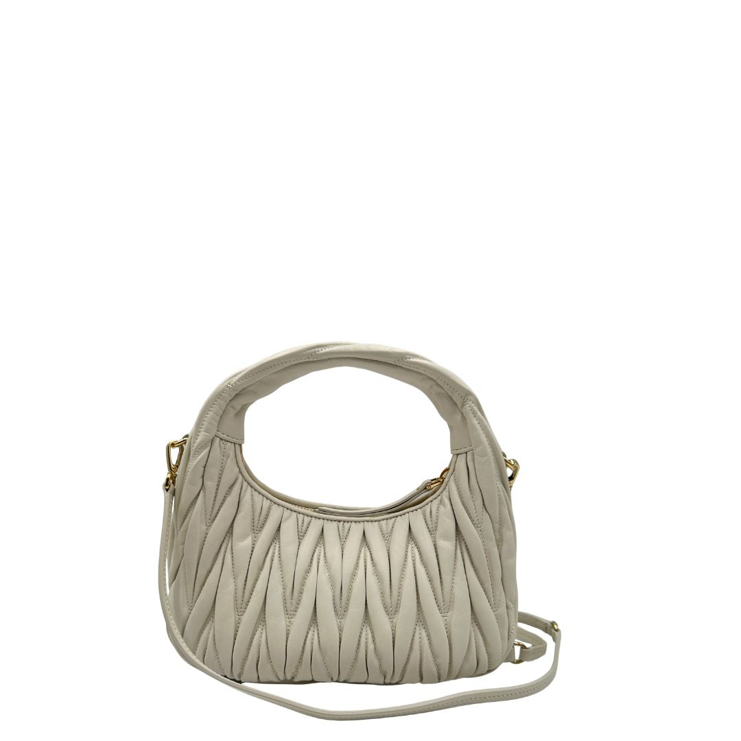 Borsa Miu Miu Wander matelassé Small bianca