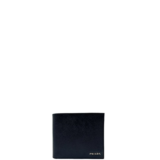 front Portafoglio Prada in pelle saffiano blu 