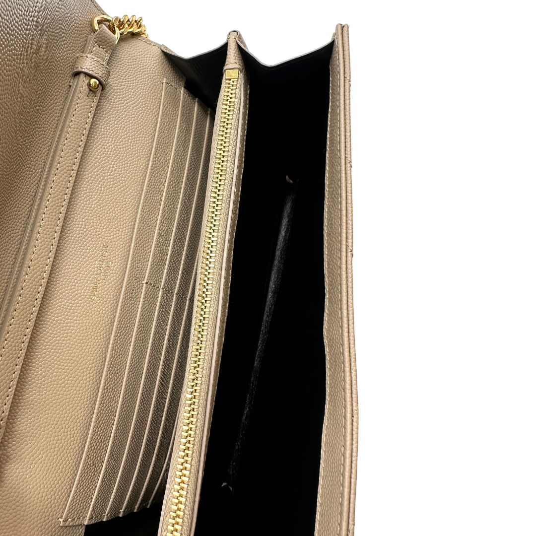 Pochette Envelope Cassandre Saint Laurent Beige