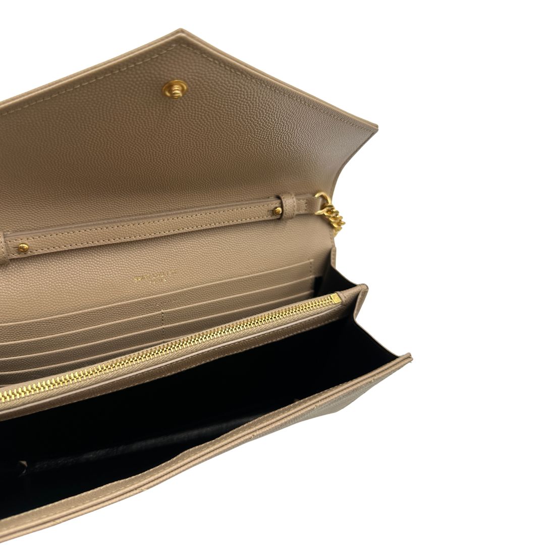 Pochette Envelope Cassandre Saint Laurent Beige