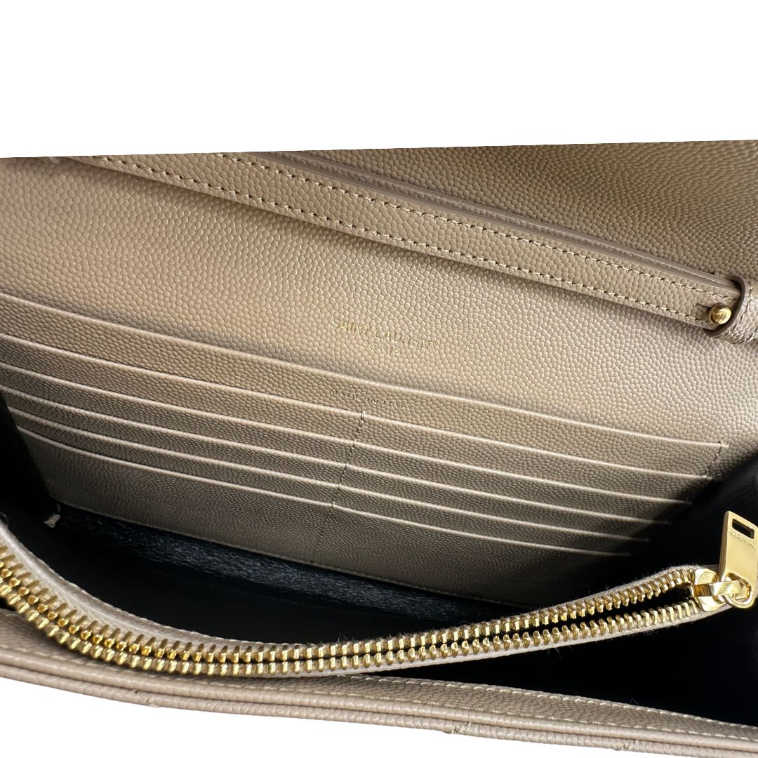 Pochette Envelope Cassandre Saint Laurent Beige