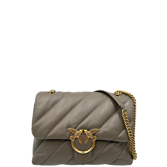 Borsa Pinko in pelle grigia trapuntata 