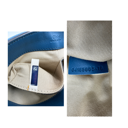 interno  Borsa Chloè Faye in pelle color blu petrolio