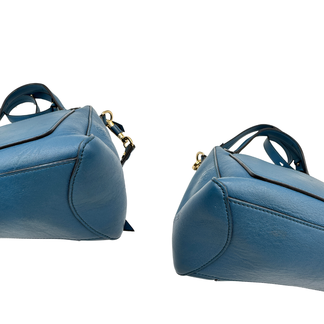 angoli  Borsa Chloè Faye in pelle color blu petrolio