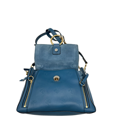 interno  Borsa Chloè Faye in pelle color blu petrolio