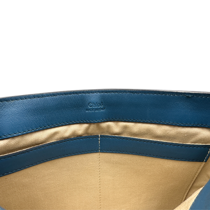 interno  Borsa Chloè Faye in pelle color blu petrolio