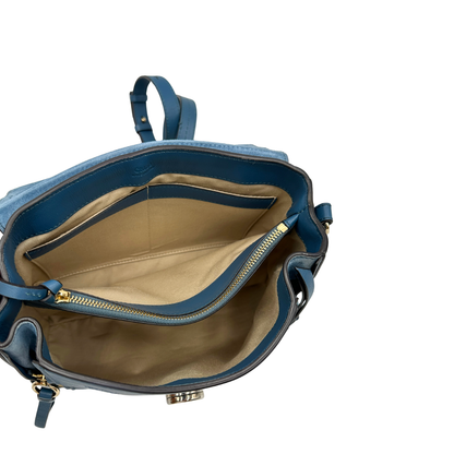 interno  Borsa Chloè Faye in pelle color blu petrolio