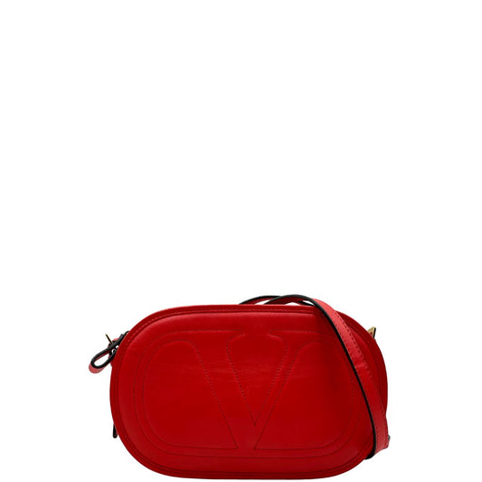 front Borsa VG in pelle rossa con parti metalliche dorate 