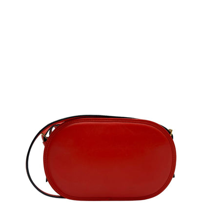 retro Borsa VG in pelle rossa con parti metalliche dorate 