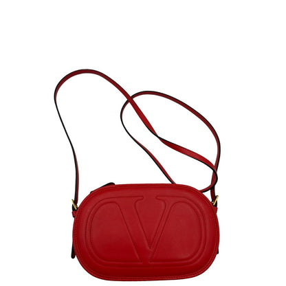 front Borsa VG in pelle rossa con parti metalliche dorate 