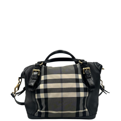 retro Borsa Burberry in pelle nera 