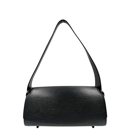 front  Borsa LV in pelle nera epi, di lusso, originale