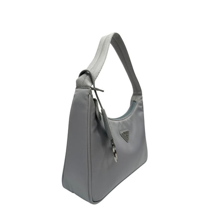 lato Borsa Prada in nylon grigio
