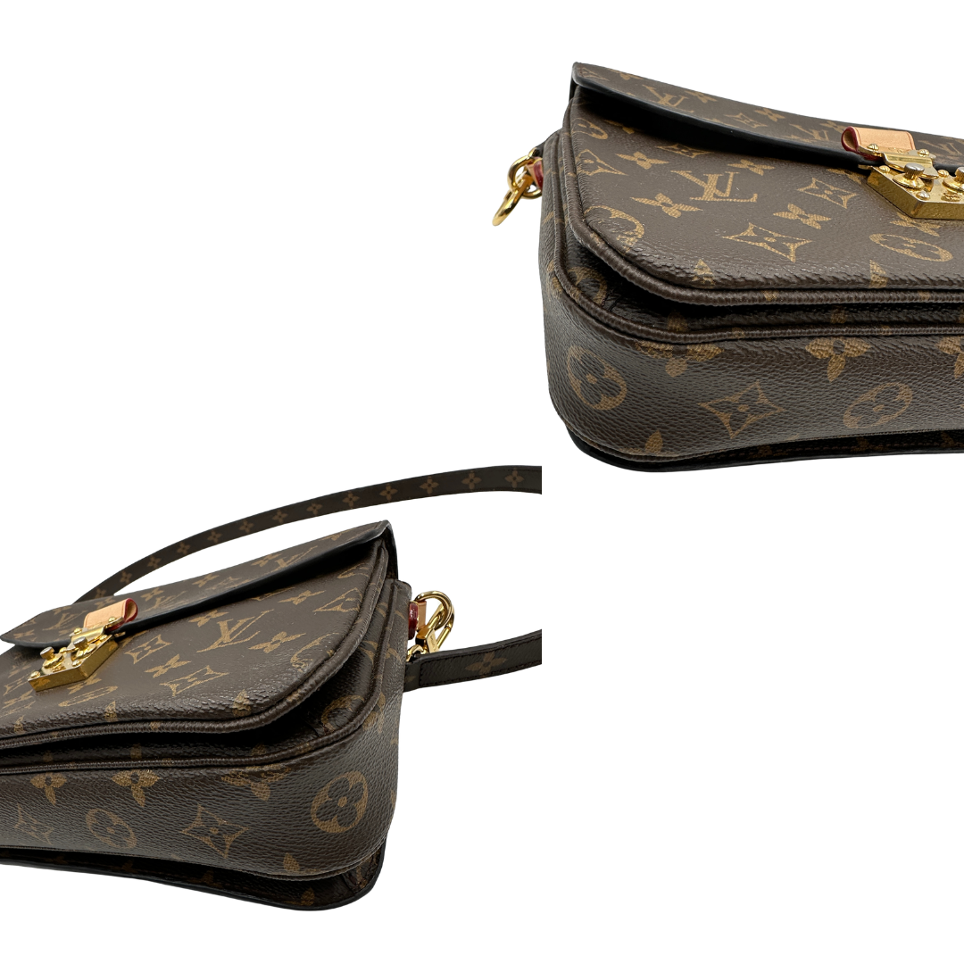 angoli  Borsa LV in canvas monogrammato marrone