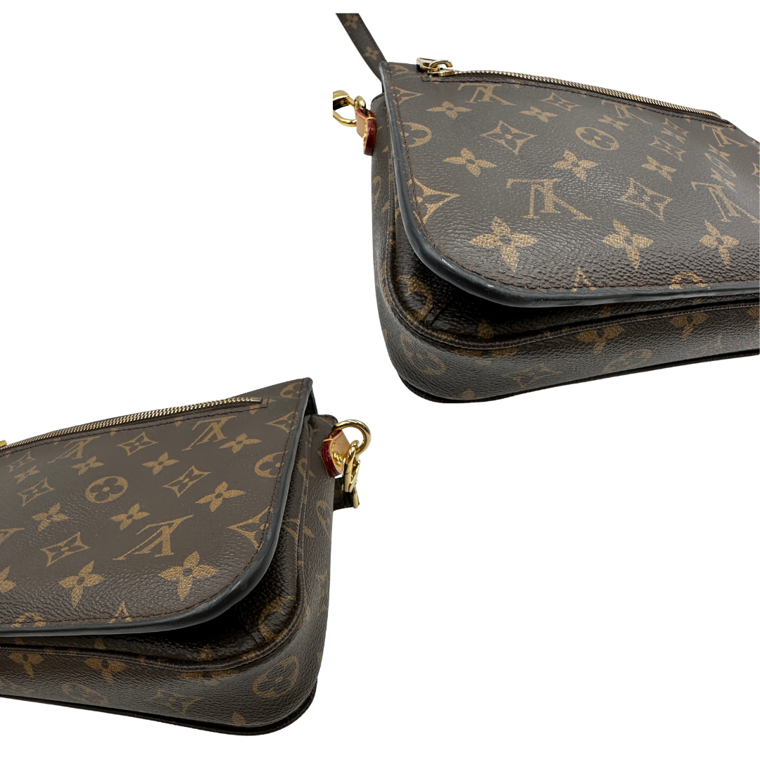 angoli Borsa LV in canvas monogrammato marrone