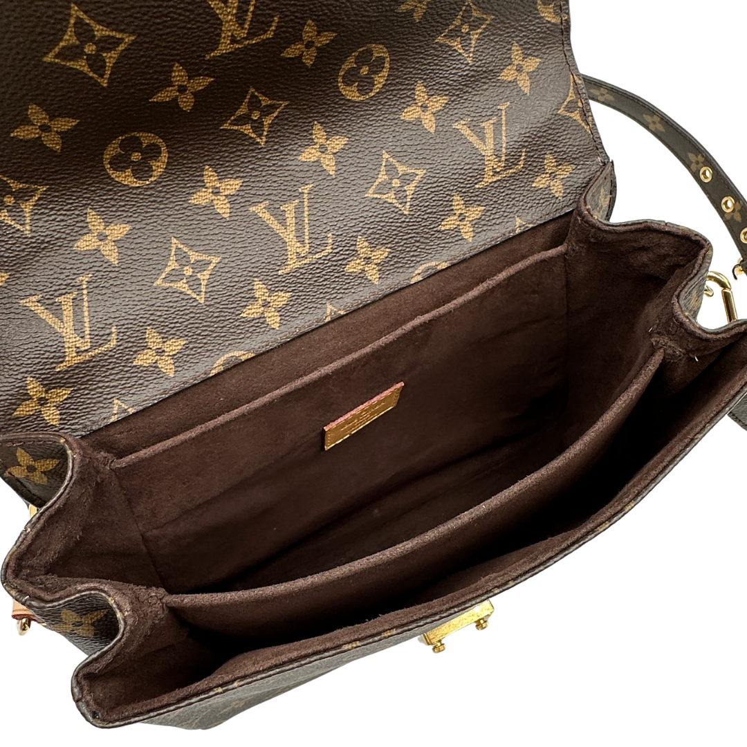 interno  Borsa LV in canvas monogrammato marrone 