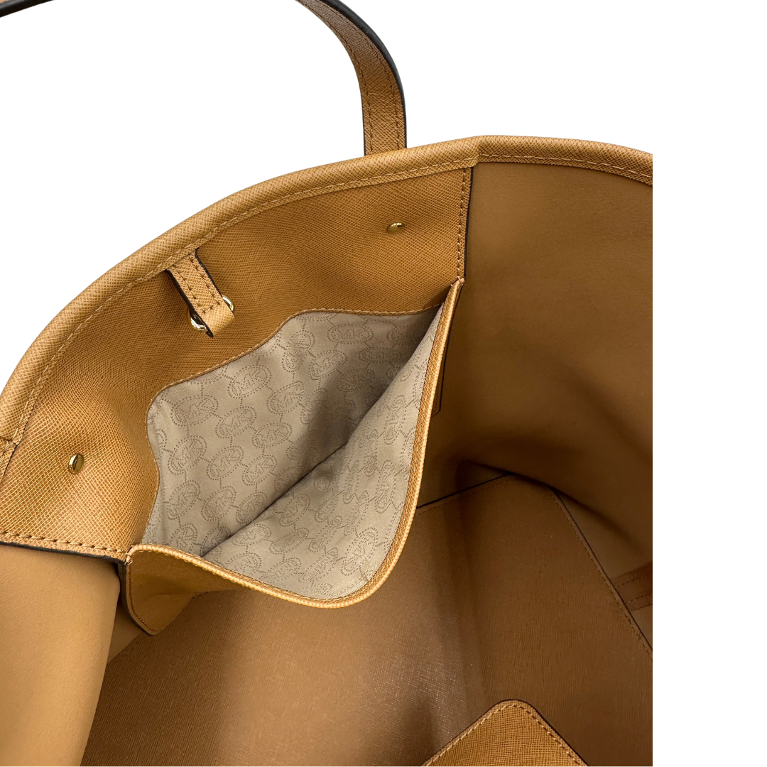 interno Shopper MK in pelle saffiano cammello 