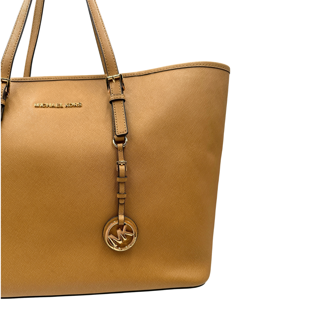 Shopper MK in pelle saffiano cammello