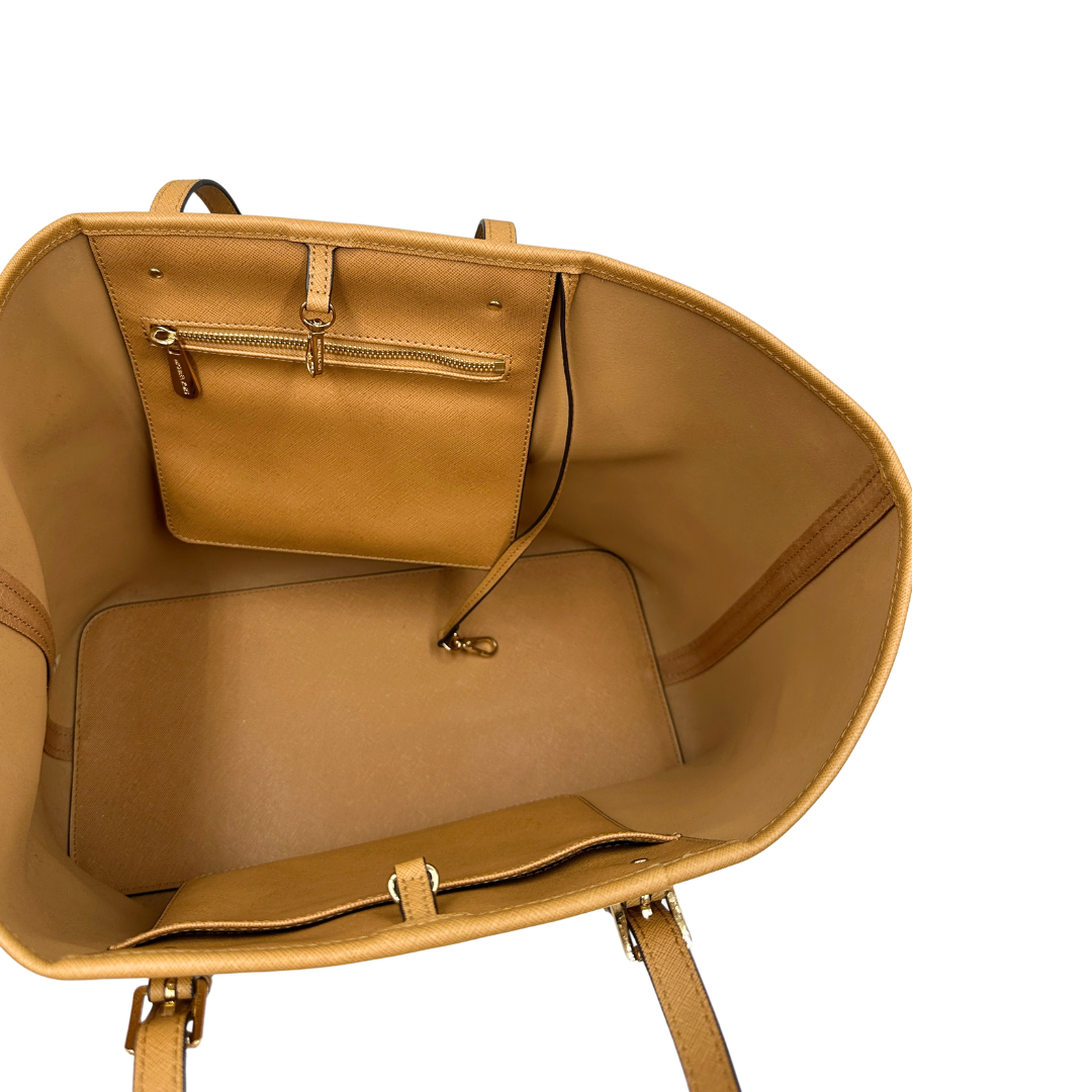 interno Shopper MK in pelle saffiano cammello 