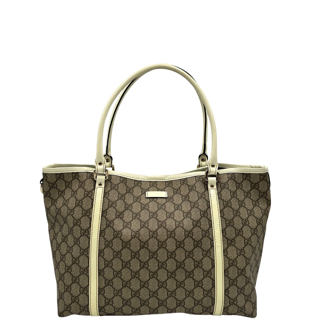front Borsa Gucci in canvas GG beige