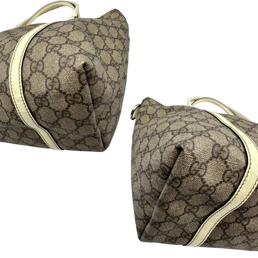 angoli Borsa Gucci in canvas GG beige 