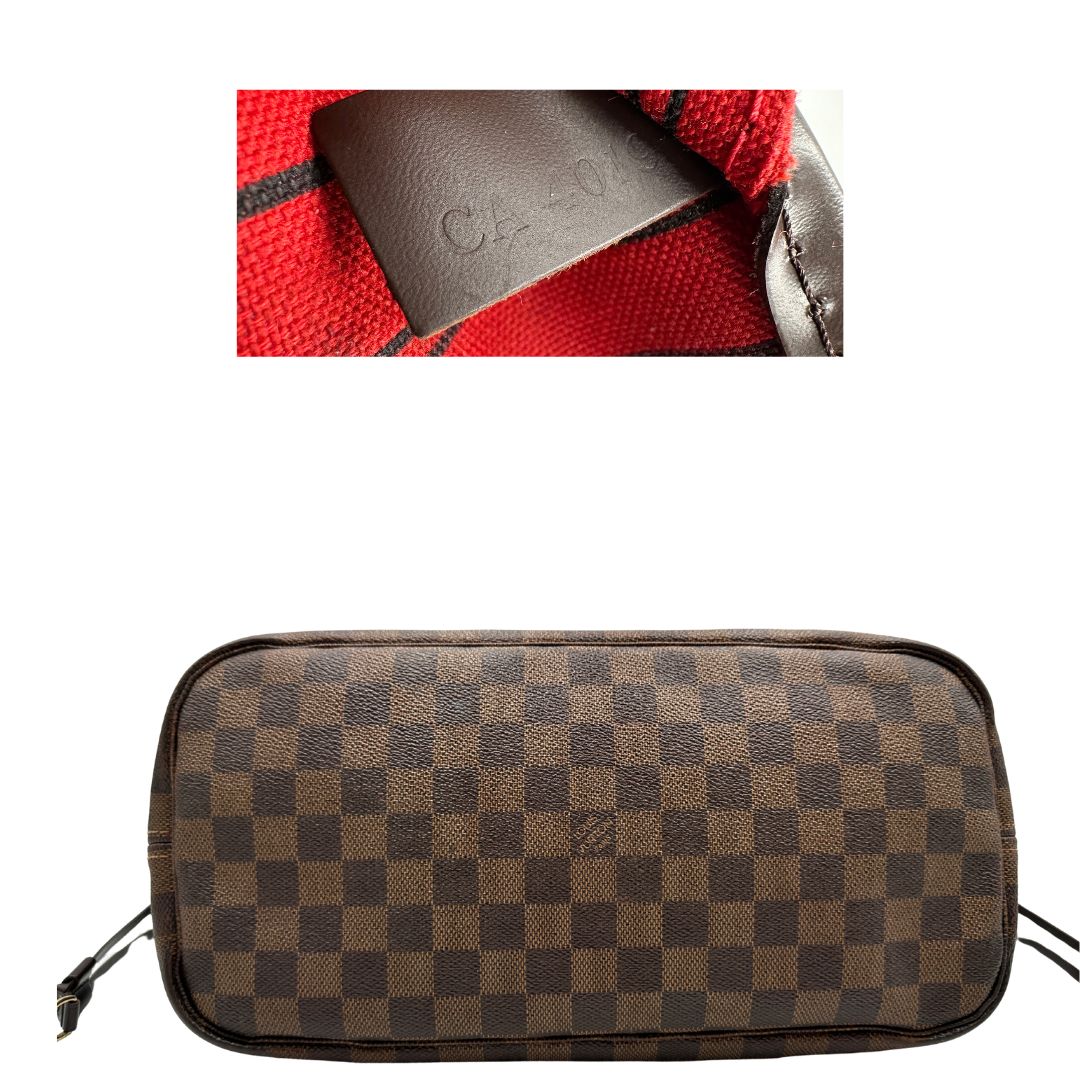 base e codice Borsa Louis Vuitton in canvas Damier Ébène  