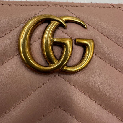 Portafoglio Gucci Marmont in pelle matelassè rosa