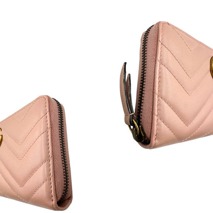angoli Portafoglio Gucci Marmont in pelle matelassè rosa