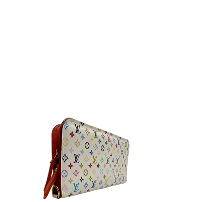 lato Portafoglio LV in canvas bianco 