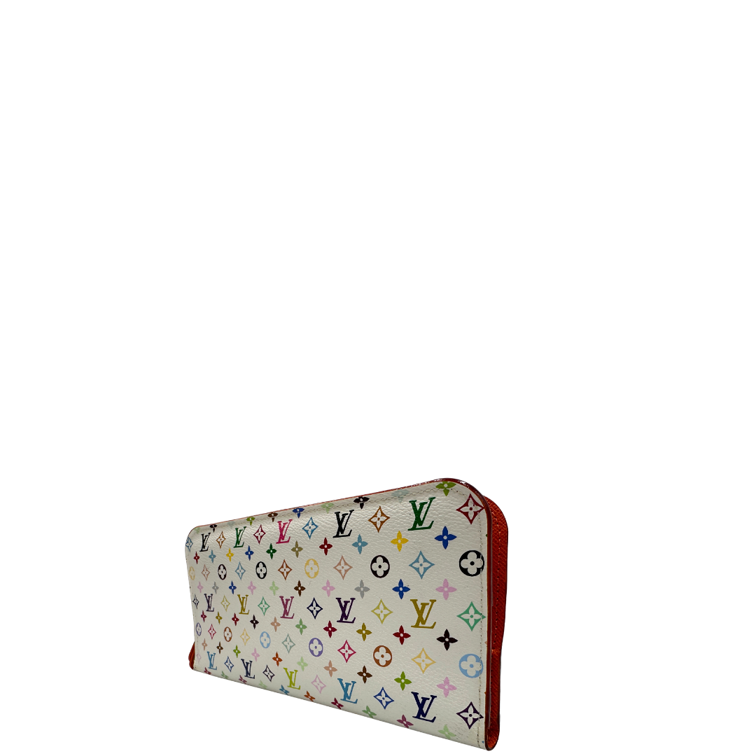 lato Portafoglio LV in canvas bianco 