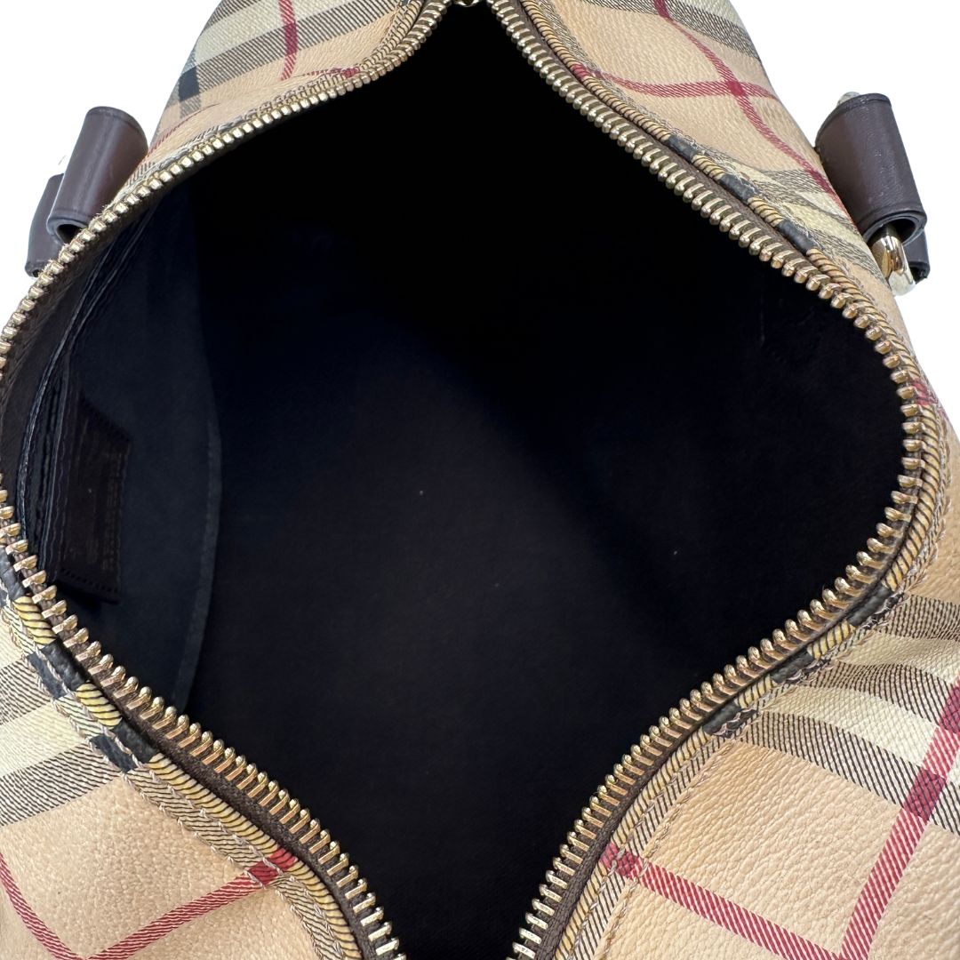 interno Borsa Burberry in canvas beige tartan 